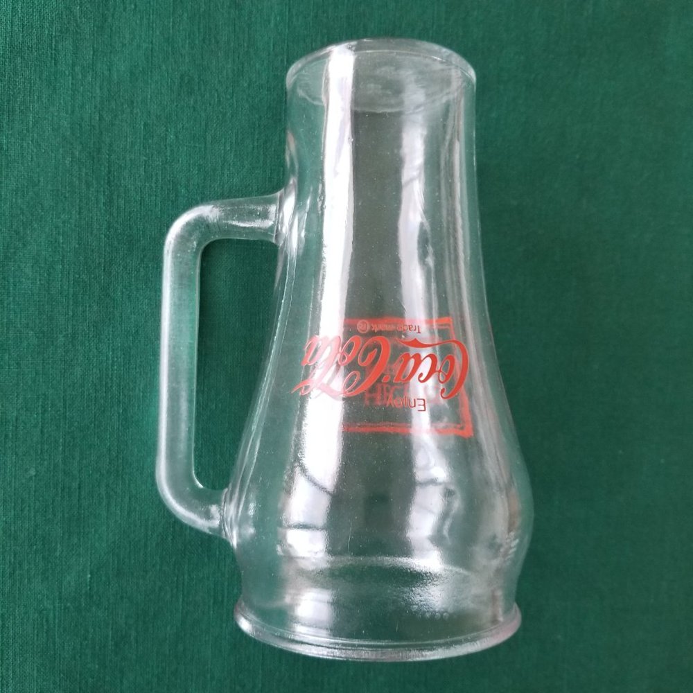 Vintage Coca-Cola Glass Mug Handle Red Lettering - Picture 3 of 8